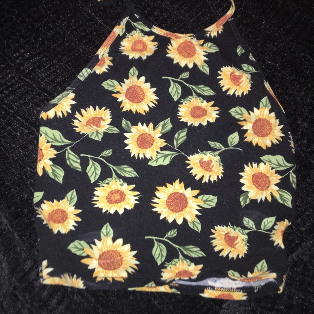 Sunflower tie up halter top
